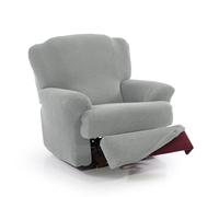FAVERTI® Housse Super élastique pour Fauteuil Relax de 70 à 90 cm Modèle NOVELE Gris Clair Housse de Fauteuil inclinable Pieds séparés Protecteur de qualité en Tissu Jacquard Toucher Coton