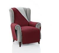 FAVERTI® Requena Housse de Fauteuil rembourrée 1 Place - 55 cm (Assise) | Rouge/Gris Clair réversible | Protection Compatible avec fauteuils de Relaxation et Oreilles | Toile Lavable | Fabriqué en