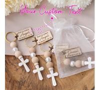Faveurs de chapelet de première communion catholique, souvenirs religieux miniatures personnalisés. Idéal pour les cérémonies d'église, la décoration de réception et les sacs cadeaux. Personnalisable 