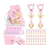 Faveurs De Douche Ba-by - Cadeaux De Retour D'invité Rose Avec Charme D'ange | Faveur De Douche Ba-by Girl, Porte-clés Ange Faveur De Douches Bébé | Porte-clés Ange De Baptême Rose Créatif Pour Enfant