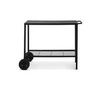 FAVEX - Chariot en Acier pour plancha Cooking Box - Desserte de Jardin extérieure - 2 Niveaux de Rangement - 85 cm - Facile à déplacer - Noir
