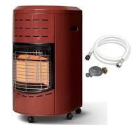 FAVEX - Chauffage d'appoint gaz Calgary Rouge brique - Prêt à l'emploi livré avec Tuyau et détendeur - Intérieur - Brûleur céramique Infrarouge - 3 Puissances de Chauffe - Jusqu'à 40 m², Acier