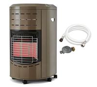 FAVEX - Chauffage d'appoint gaz Calgary Taupe - Prêt à l'emploi livré avec Tuyau et détendeur - Intérieur - Brûleur céramique Infrarouge - 3 Puissances de Chauffe - Jusqu'à 40 m², Acier