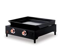 Plancha au gaz BRASERO Saverio Acier 2 Feux - Plaque en fonte 60 x 52 cm - Fabrication Française - Noir Noir