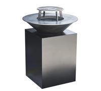 FAVILLA FUEGO Noir – Brasero Design avec plaque de cuisson Ø85 cm – 3 zones de température – Extérieur – avec grille, tablier & housse