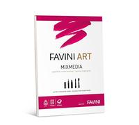 FAVINI ART BLOC COLLÉ MIXMEDIA GRAMMATURE 250 G/M2 Feuilles 20 Format 21 x 29,7 A4 cm