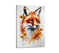 FAVIRXPYU Impression sur toile de style aquarelle renard rouge - 40 x 60 cm