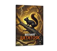 FAVIRXPYU Impression sur toile représentant un écureuil dans un orage - Décoration murale moderne pour chambre à coucher - 50 x 75 cm