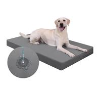 Favodormir Orthopédique Panier Chien,Coussin Chien à Housse Cuir Synthétique Amovible Lavable,Lit Chiens Confortable et Frais Intérieur/Extérieur,Matelas,88x55x7cm,Gris Foncé