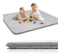 Favodormir Tapis d'eveil Bebe Ferme,Tapis de Jeux Bebe Épaisseur Éponge,Fond Antidérapant & Surface Flanelle Douce, Entretien Facile pour Chambre et Parc Enfants (0-3 Ans),150cmx200cm,Gris