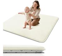 Favodormir Tapis d'Eveil Bebe Ferme,Tapis De Jeux Bebe Épaisseur Éponge | Fond Antidérapant & Surface Flanelle Douce , Entretien Facile Pour Chambre Et Parc Enfants (0-3 Ans),120cmx120cm,Beige