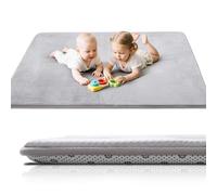 Favodormir Tapis d'eveil Bebe Ferme,Tapis de Jeux Bebe Épaisseur Éponge,Fond Antidérapant & Surface Flanelle Douce, Entretien Facile pour Chambre et Parc Enfants (0-3 Ans),150cmx180cm,Gris
