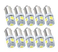 FAVOMOTO 10 pièces BA9S 5050 5 SMD LED Voiture lumière Lampe Blub Auto Voiture intérieur Lampe de Lecture Lampe (Blanc)