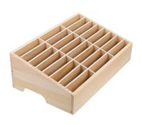 FAVOMOTO Rangement TéLéphone Portable Emplacements - Boîte De En Bois 24 Grilles pour Et Bureau Téléphones Cellulaires à 24 Support Organisateur