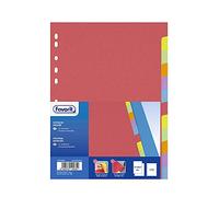 Favorit 100204882 Séparateurs à perçage universel pour classeurs à anneaux avec 12 encoches neutres colorées personnalisables, format intérieur A4, en carton de 225 g/m²