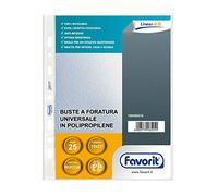 Favorit 100460018 Lot de 25 enveloppes de perçage universelles transparentes 15 x 21 cm