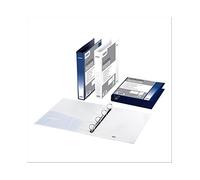 Favorit 100460456 Classeur avec poche personnalisable 22 x 30 cm 4 anneaux ronds Diamètre 15 mm Bleu