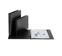 Favorit 100500162 Classeur PVC Format intérieur 35 x 50 cm 4 Anneaux diamètre 30 mm, Noir