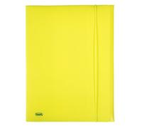 Favorit 400102283 Chemise 3 rabats avec élastique, 24 x 33 cm, jaune fluo
