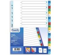 Favorit 400132466 A-Z Lot de 20 intercalaires colorés pour école, bureau, maison 21 x 29,7 cm