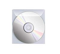 Favorit, Busta porta CD/DVD, 25 Pezzi, Formato interno 12,5 x 12, 5 cm, con patella di chiusura, Trasparente