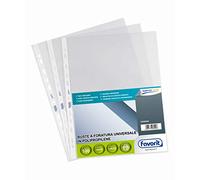 Favorit – Pochette perforée universelle 100 pièces 24x30 cm transparente, épaisseur renforcée