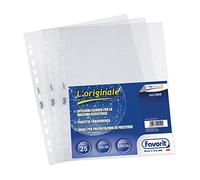Favorit, Buste Trasparenti A4, 25 Pezzi, 22 x 30 cm, Lisce e Trasparenti
