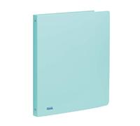 Favorit Classeur en polypropylène pastel, 22 x 30 cm, 4 anneaux ronds de 15 mm, bleu pastel