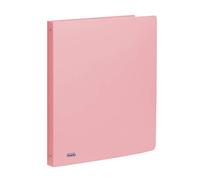 Favorit Classeur en polypropylène pastel, 22 x 30 cm, 4 anneaux ronds de 15 mm, rose pastel