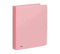 Favorit Classeur en polypropylène pastel, 22 x 30 cm, 4 anneaux ronds de 30 mm, rose pastel