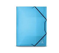 Favorit Dossiers 3 rabats avec élastique 2ndLife, 22 x 30 cm, dos 0-3 cm, polypropylène translucide recyclé pré-consommation, bleu glace