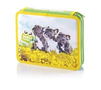 Favorit Grande trousse avec 2 fermetures éclair Sweet Puppies pour l'école, remplissage avec 18 crayons et 12 marqueurs, 24 cm x 19,5 cm x 5,5 cm, 2 compartiments
