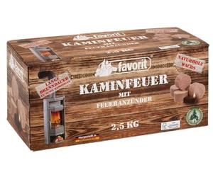 Favorit Jumbo Cube Lumineux 2,5 kg dans Une boîte Pliable refermable en Bois Naturel et Cire (cheminée)