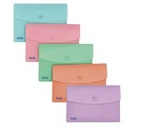 Favorit Lot de 20 enveloppes avec bouton pastel, A6, polypropylène, opaque, couleurs assorties