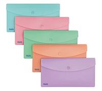 Favorit Lot de 30 enveloppes avec bouton pastel, DL, polypropylène, opaque, couleurs assorties