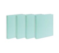 Favorit Lot de 4 classeurs à anneaux ronds, couleur bleu clair, en polypropylène, format 22 x 30 cm, diamètre 30 mm, usage scolaire et professionnel