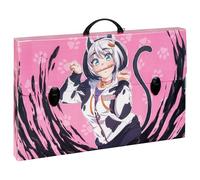 Favorit Mallette en polypropylène alvéolaire avec impression en haute résolution MANGA Pink Cat, dimensions 56,5 x 36,5 cm, dos 5 cm, 2 fermetures