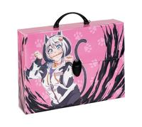 Favorit Mallette en polypropylène alvéolaire avec impression en haute résolution MANGA Pink Cat, dimensions 37,5 x 27 cm, dos 8 cm, 1 fermeture