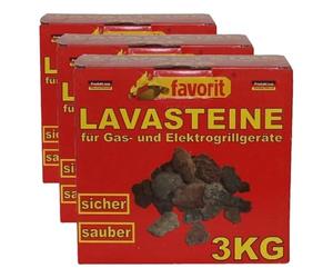 Favorit Pierre de Lave Barbecue gaz 3kg 3050 (Lot de 3)