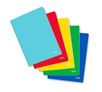 Favorit, Quaderni A4, 5 Pezzi, Rigatura 1R, Copetina Monocolore, Carta 80gr, Colori Assortiti