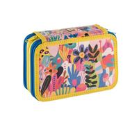 Favorit Trousse 3 Compartiments pour l'école, avec Papeterie, 20 x 13 x 7,5 cm, Art Jaune