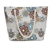FAVORTALK Sac de plage pour femme avec fermeture éclair et poches, grand sac de courses d'été pour femmes et filles, B26120, 45x31x14cm/17.5x12x5.5inches