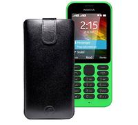 Favory Étui de protection en cuir avec languette d'extraction pour Nokia 216 | 216 Dual SIM Noir