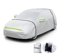Favoto Bâche de voiture, imperméable, anti-poussière, anti-rayures, pour l'hiver et l'été, avec fermeture éclair et réflecteurs, pour hayon, 350 à 380 cm