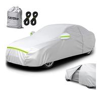 Favoto Bâche Voiture Exterieur Housse de Protection PEVA Couverture Imperméable Auto, Ouverte Latérale pour Cabine, Doublure en Coton Respirant, Anti UV Neige Poussière pour Berline 490x190x150cm