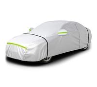 Favoto Bâche Voiture Exterieur Housse de Protection PEVA Couverture Imperméable Auto, Ouverte Latérale pour Cabine, Doublure en Coton Respirant, Anti UV Neige Poussière pour Berline 465x170x150cm