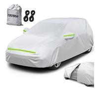 Favoto Bâche Voiture Exterieur Housse de Protection PEVA Couverture Imperméable Auto, Ouverte Latérale pour Cabine, Doublure en Coton Respirant, Anti UV Neige Poussière pour À Hayon 400x165x155cm
