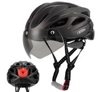 Favoto Casque de Vélo avec Visière Lumineuse - Casque Cyclisme Léger Respirante pour Adultes Hommes Femmes Technologie EPS Inmould Doublure Amovible L 59-61cm Réglable Marron Foncé