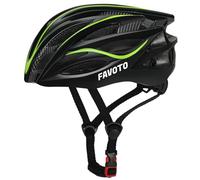 Favoto Casque de Vélo Réglable Léger - Casques de Cyclisme VTT Route Montagne pour Homme Femme Adultes Certifié CE TUV L 59-61cm Noir+Vert