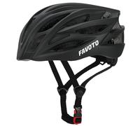 Favoto Casque de Vélo Réglable Léger - Casques de Cyclisme VTT Route Montagne pour Homme Femme Adultes Certifié CE TUV L 59-61cm Noir